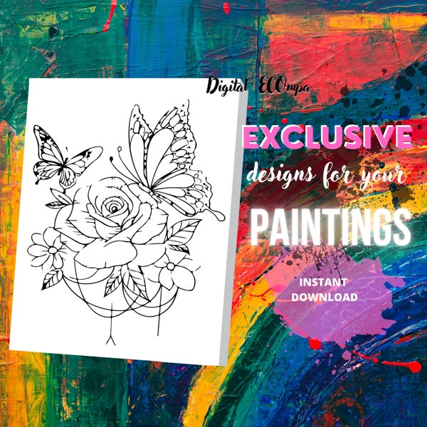 Paint and Sip Stencil With Instructions Etsy