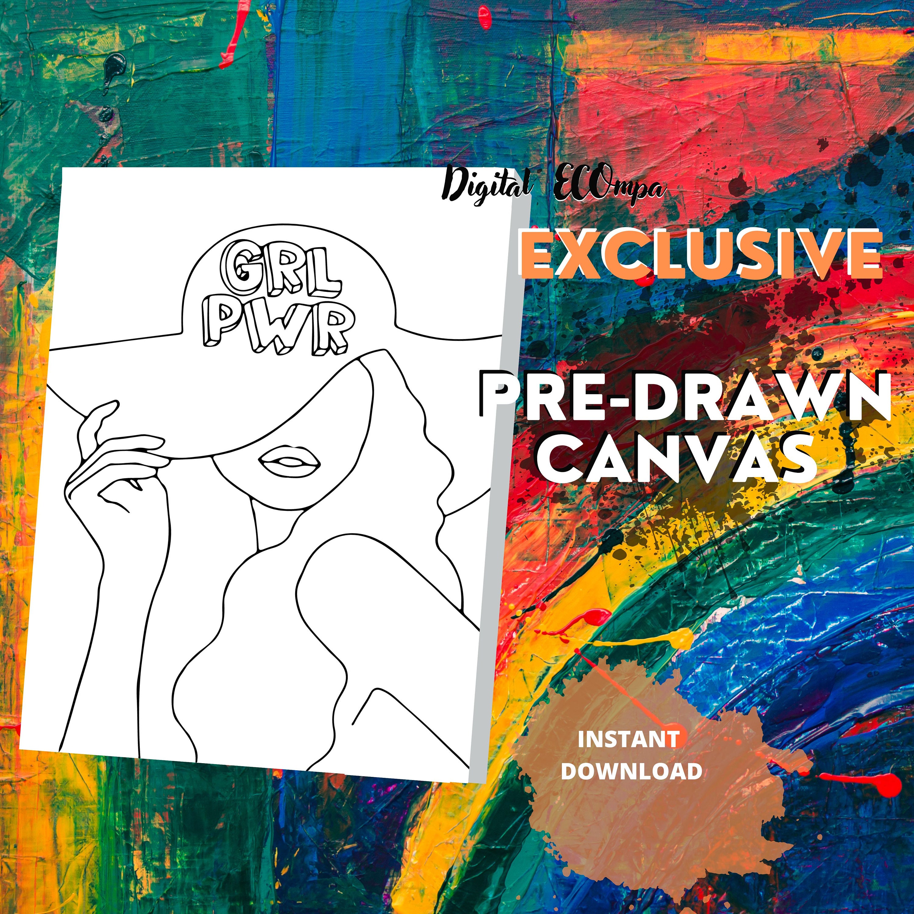 Sip and Paint Outline Svg sip and Paint Canvasdiy Paint Etsy Australia
