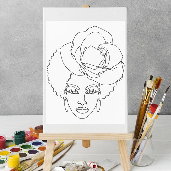 Canvas Printable Pre Drawn Outline Canvas Lyric paint Sip Etsy