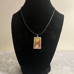 The Sun Tarot Card Necklace, Dainty Tarot Card Necklace, Gift For Her