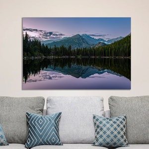National Park Bear Lake picture at Dawn | Rocky Mountain National Park art | Colorado mountain lake wall decor | Canvas, acrylic, metal