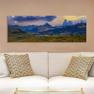 San Juan Mountains Sunset Panoramic Canvas Art - Colorado Rocky Mountain Triptych