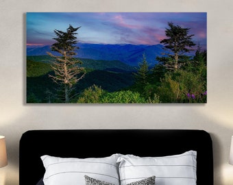 Smoky Mountains Sunset Canvas Print: Blue Ridge Landscape Photography