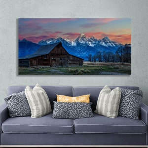 Grand Teton Barn Photo: Wyoming Mountain Landscape Art