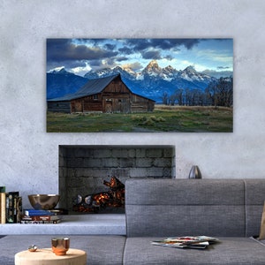Tetons, Grand Teton art, Barn in Teton National park, Fall colors in the Tetons, Grand Tetons, mountain photography, Old barn painting,