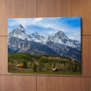 Wyoming Tetons landscape picture, Grand Teton art, Wyoming art, Tetons canvas, Teton National park, Grand Tetons photography, mountains