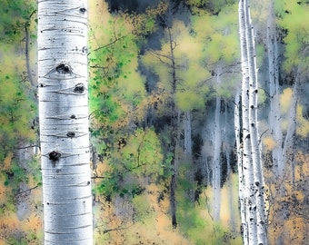 Aspen Tree Autumn Print: Colorado Fall Landscape Wall Art