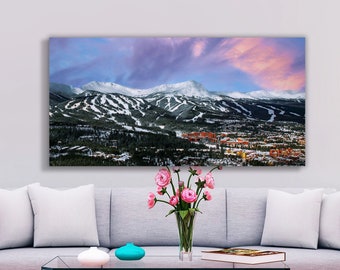 Breckenridge Colorado Winter Landscape Art Print: Ski Town Wall Decor