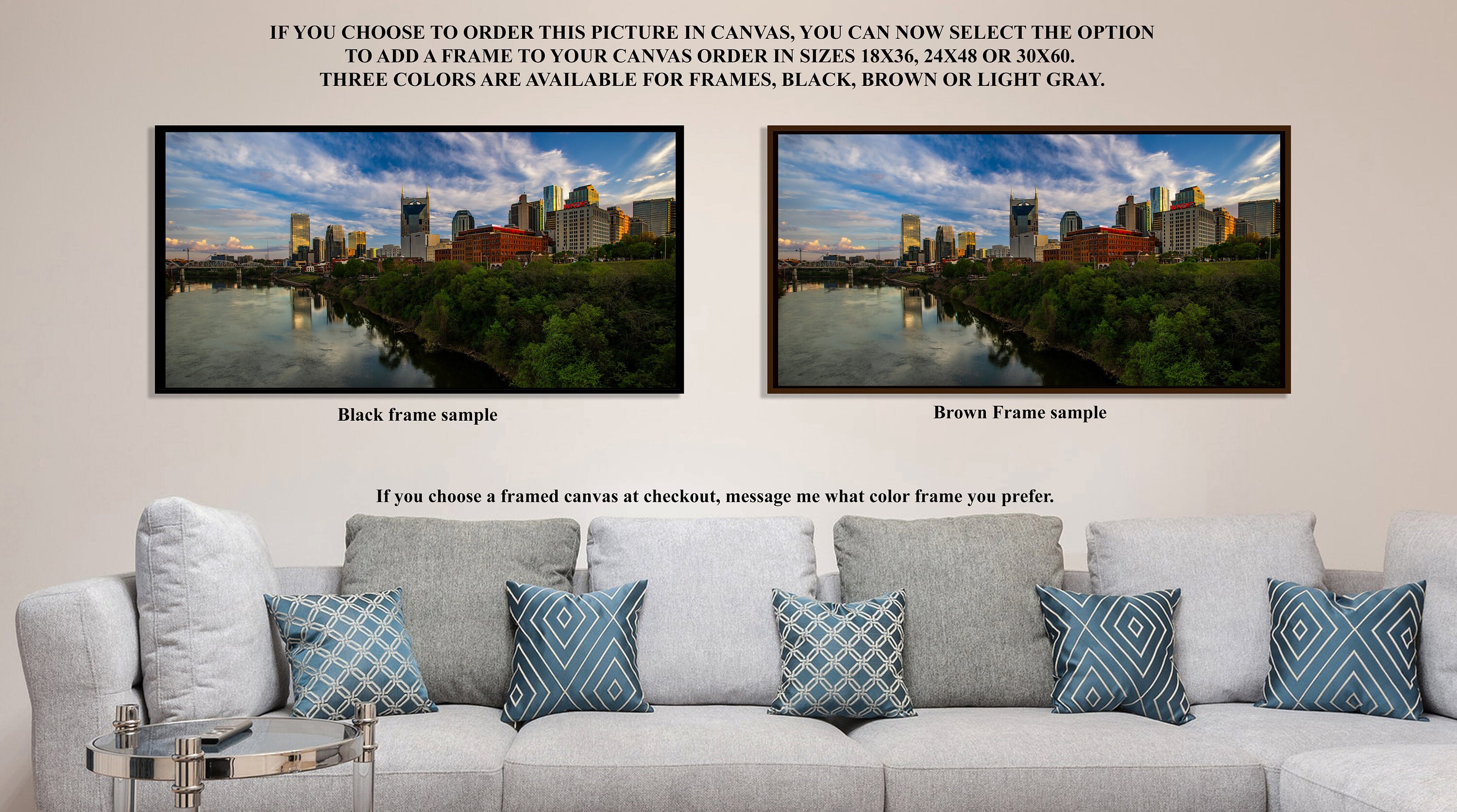 Nashville Skyline Wall Art, Nashville Tennessee Photograph, Nashville