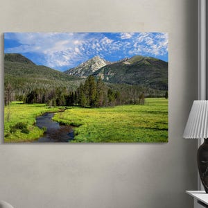 Colorado Mountains Wall Art, Rocky Mountain Landscape Photo, Colorado River Artwork, Nature Wall Decor, Rustic Mountain Canvas Print