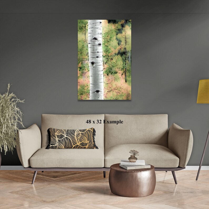 Aspen Tree Wall Art, Vertical Living Room Picture, Colorado Aspens