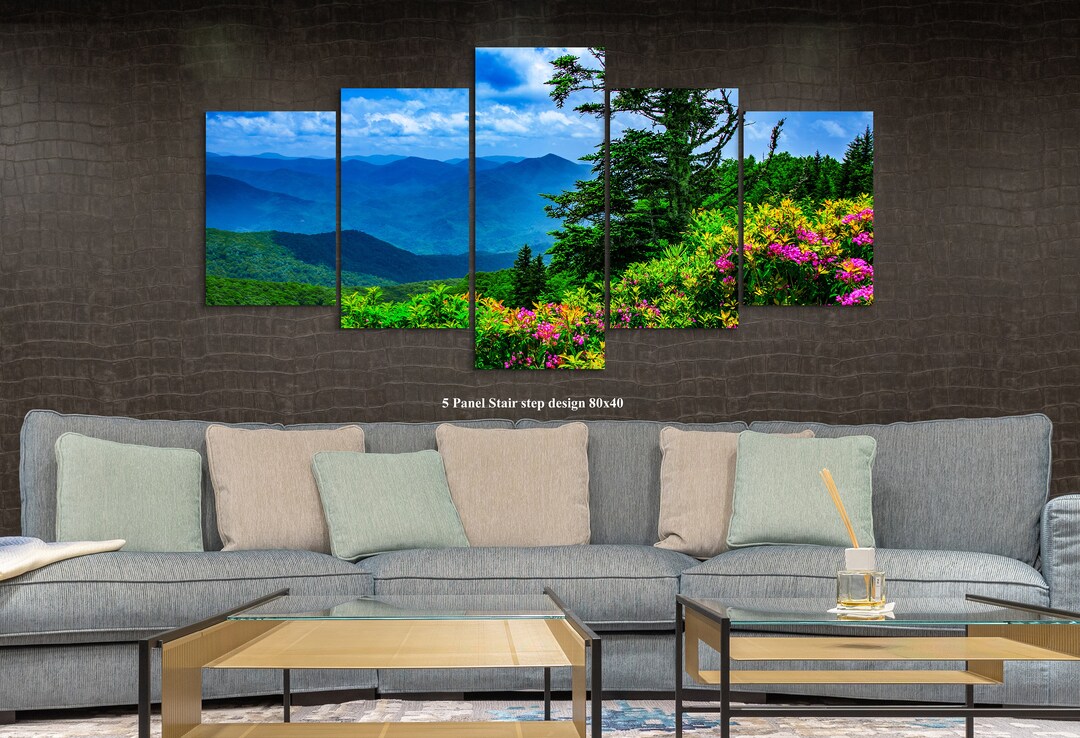 Blue Ridge Canvas Blue Ridge Mountains Canvas Print: Rhododendron Wall Art - Etsy
