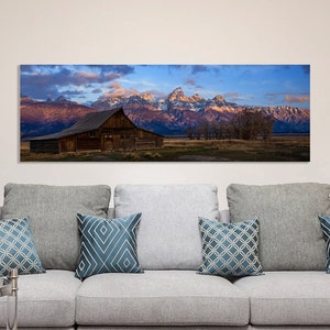 Teton National Park Barn Canvas Print: Wyoming Mountain Landscape