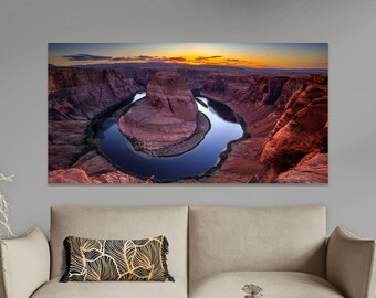 Horseshoe Bend Sunset Photo: Southwest Canyon Landscape Wall Art, Grand Canyon picture