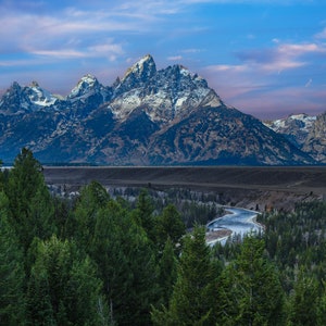 Wyoming Tetons picture with Snake river, Grand Teton art, wall decor, Wyoming print, Tetons canvas, Teton National park, Grand Tetons