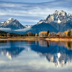 Wyoming Oxbow Bend Fall Canvas Art | Grand Teton Photography | Mt. Moran & Yellowstone National Park Decor