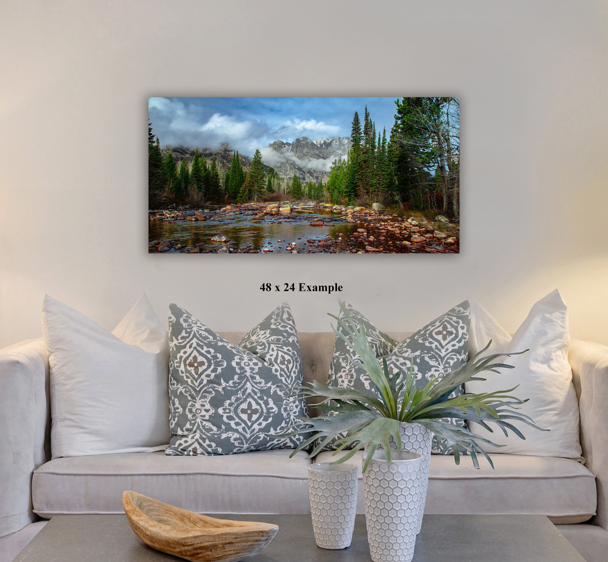 Teton National Park Print: Rocky Mountain Stream Landscape - Etsy