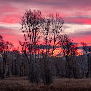 Sunrise landscape picture, sunset painting, Sunset wall art, mountain sunrise in Wyoming, Sunset canvas picture, triptych