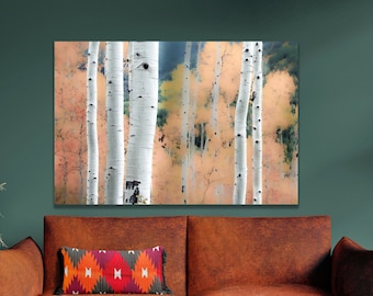 Aspen Tree Wall Art: Birch tree picture, Pink