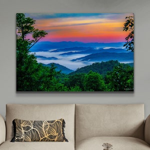 Smoky Mountain sunset, Blue Ridge mountains, Asheville North Carolina, mountain sunset, mountain photography, Great Smoky mountains