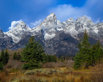 Grand Teton Canvas Print: Schwabacher Landing Photography, Wyoming Art