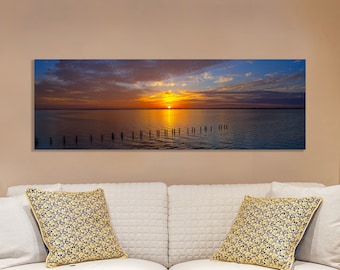 Fort Myers Sunset Panoramic Print: Florida Island Landscape Triptych