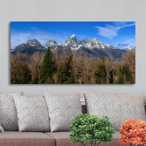 Teton National park landscape print, Teton Mountains wall art, Grand Teton wilderness photo print, Panoramic Teton mountains artwork