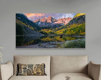 Maroon Bells Bull Moose Print: Colorado Rocky Mountain Fall Colors