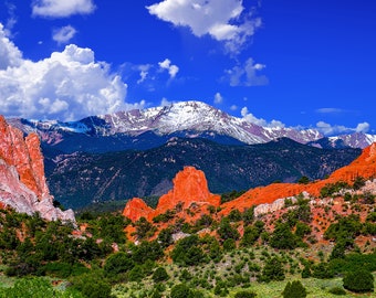 Pikes Peak Canvas Print: Garden of the Gods, Colorado Springs Wall Art