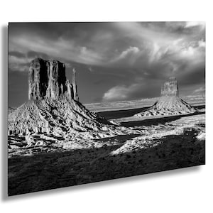 Monument Valley Black and White Photography: Arizona Desert Landscape Art