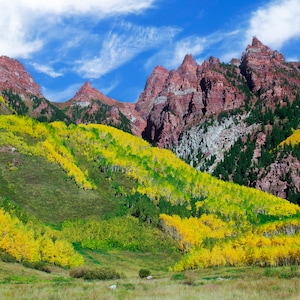 Maroon Bells Autumn Print: Colorado Rocky Mountains Wall Art