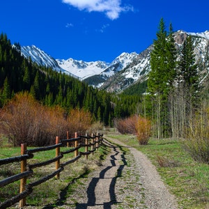 Colorado Rocky Mountains Print: Snowy Peaks, Hiking Path Wall Art