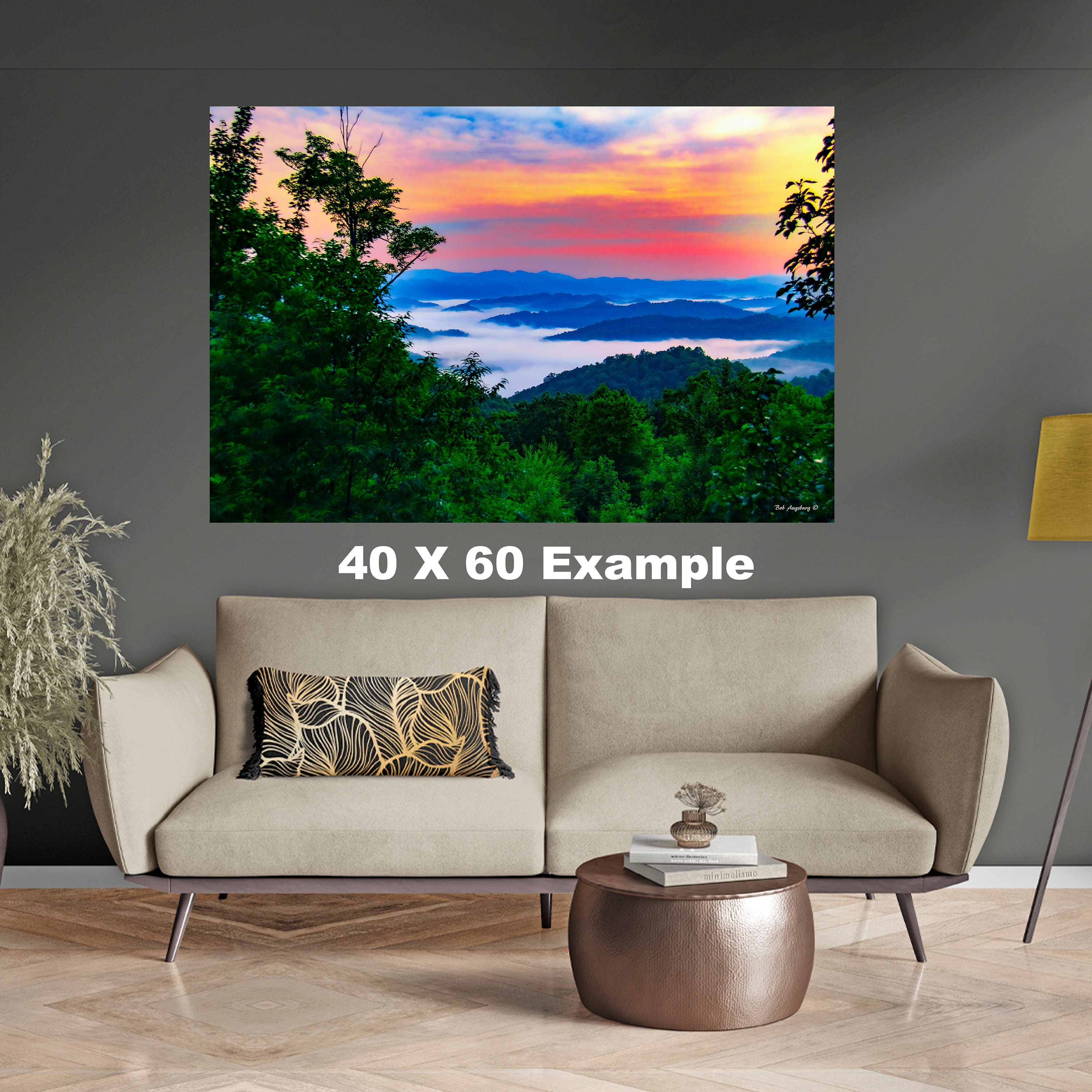 Smoky Mountain Wall Art, Appalachia, Mountain Sunset, Blue Ridge