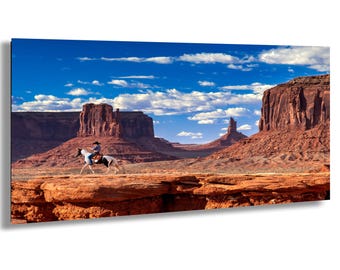 Monument Valley Cowboy & Horse Photo: Arizona Landscape Art Print