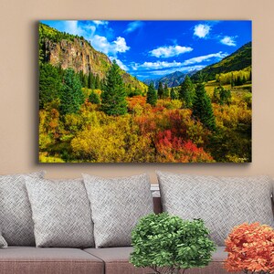 Herbstfarben Leinwand: Rocky Mountain Aspen Photo,Telluride Art