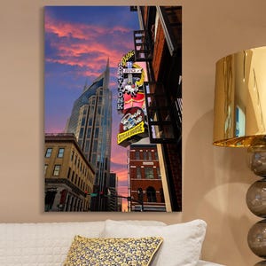 Nashville Neon Sign Art: Country Music Cityscape Photo Print
