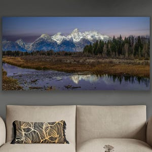 Teton National Park Print, Grand Teton Art Triptych, Extra Large Wyoming Canvas Picture, Stunning Tetons Artwork for Home Decor