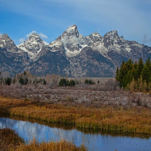 Teton Mountains Canvas Wall Art | Grand Teton Print Triptych | Wyoming National Park Landscape Decor