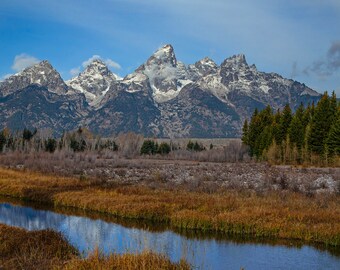 Teton Mountains Canvas Wall Art | Grand Teton Print Triptych | Wyoming National Park Landscape Decor