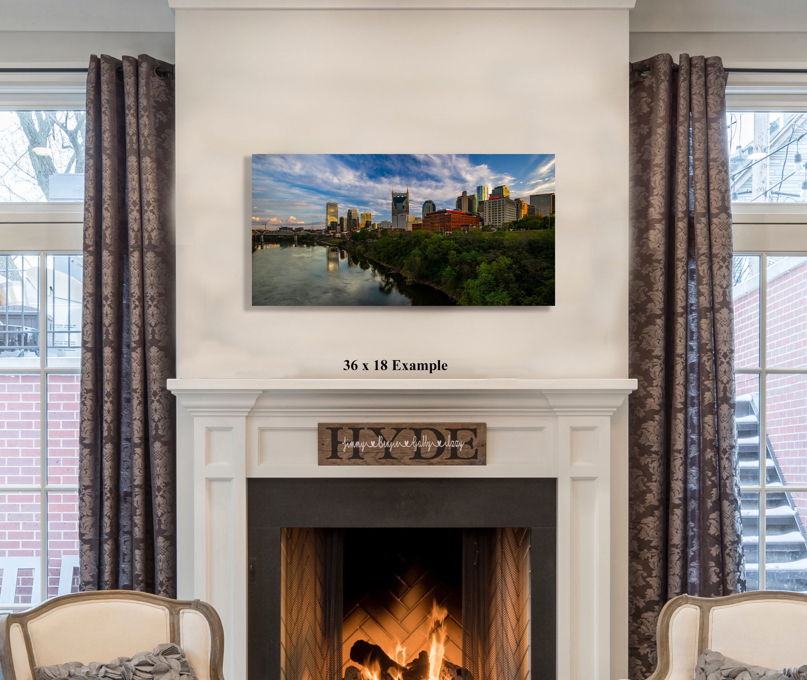 Nashville Skyline Wall Art, Nashville Tennessee Photograph, Nashville