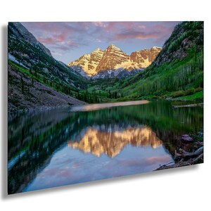 Maroon Bells Photo: Colorado Aspen Mountain Landscape Art