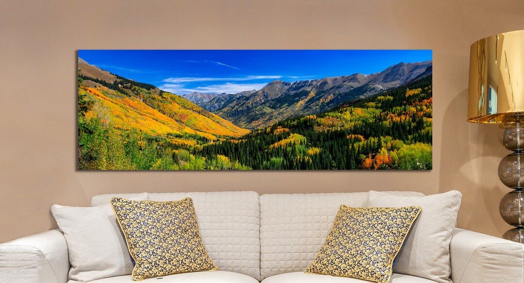 Colorado Mountains in Autumn, Panorama, Telluride Colorado, Extra Large