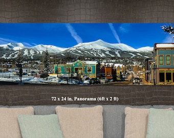 Panorama di Breckenridge, Colorado: stampa artistica sulla parete della città di una stazione sciistica
