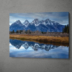 Teton Mountains wall art, Grand Teton wilderness photo print, Teton mountains landscape on canvas, metal, Wyoming mountains photography