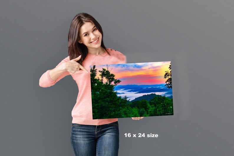 Smoky Mountain Wall Art, Appalachia, Mountain Sunset, Blue Ridge