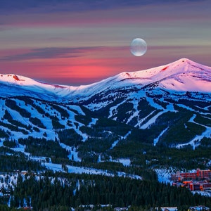 Breckenridge Colorado sunrise picture, Breckenridge wall art, Breckenridge ski resort, moon over Breckenridge, Breckenridge photography