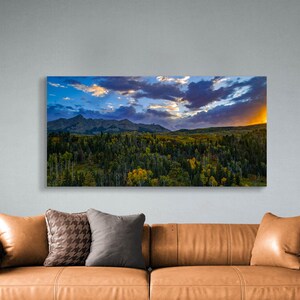 San Juan Mountains Sunset Canvas Art: Telluride Colorado Landscape Print