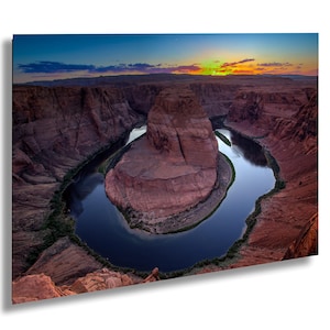 Horseshoe Bend Sunset Print: Colorado River Canyon Landscape Art