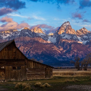 Teton mountains, old barn painting, Grand Teton art, Teton National park, Grand Tetons, mountain photography, Wyoming photography