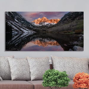 Maroon Bells Sunrise Art: Aspen Colorado Mountain Print